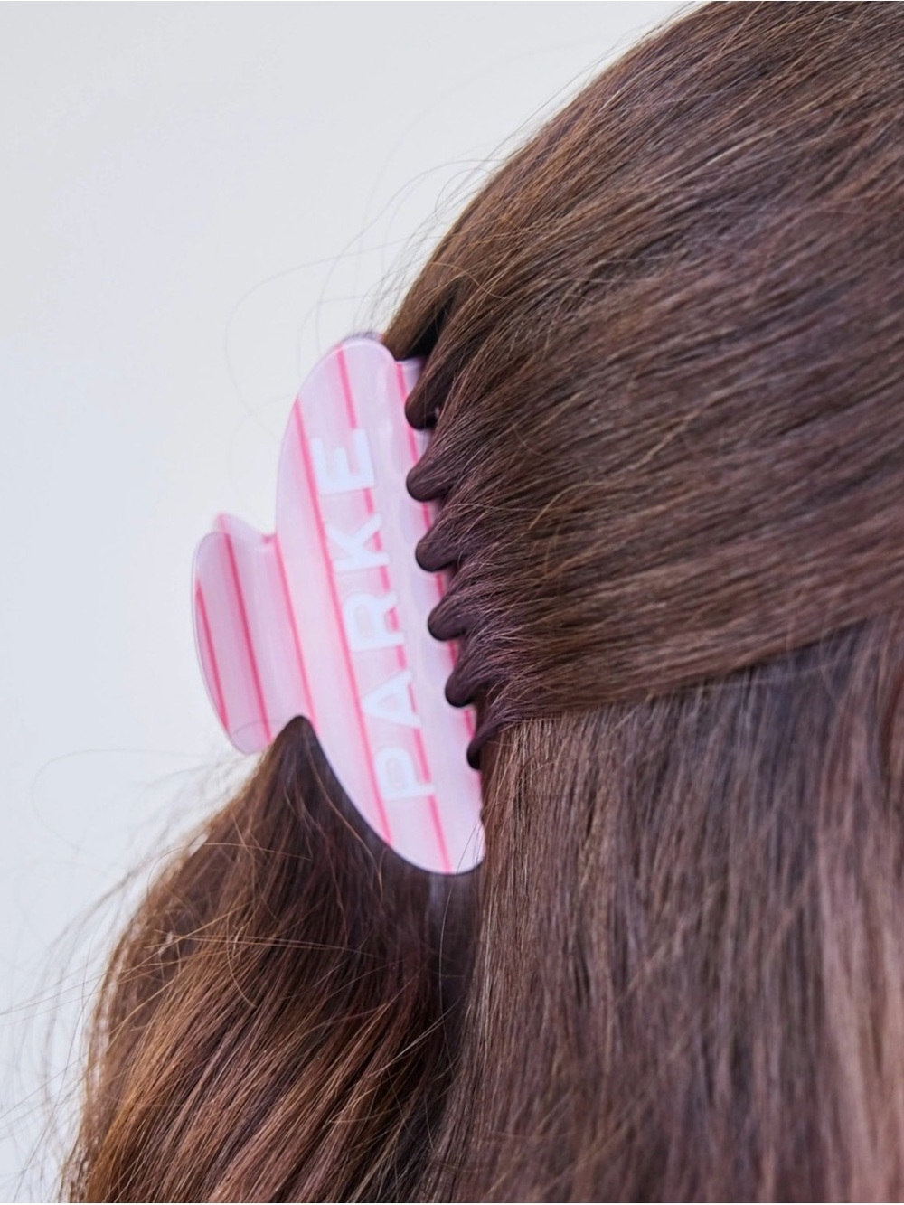 NEW Parke Pink Girly Stripe Hair Claw Clip Accessory